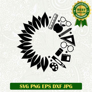 Sunflower ruler school SVG, school tools SVG, school rulers SVG cut file