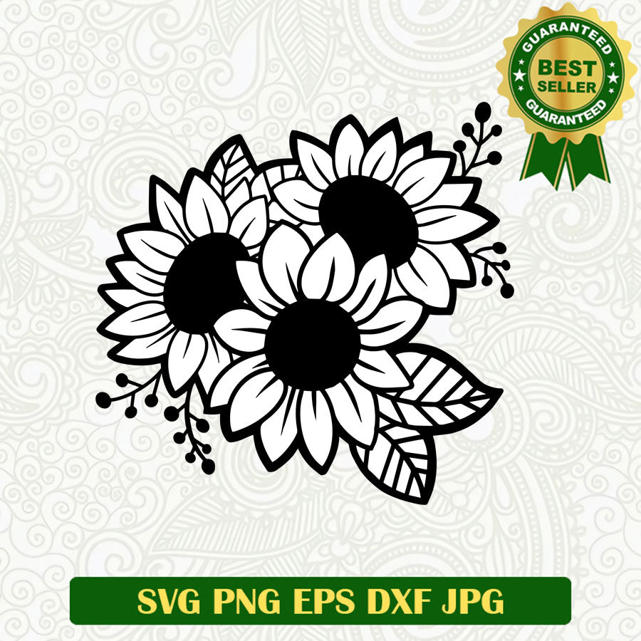 Sunflowers SVG cut file, Sunflower SVG, Flowers SVG cut file