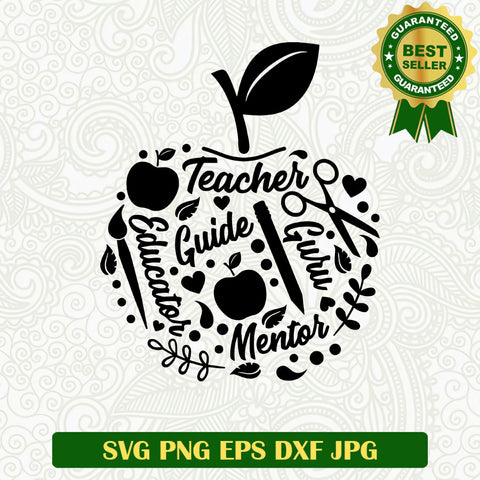 Teacher guide SVG, school tools SVG, school teacher mentor SVG cut file