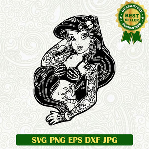 Little mermaid tattoo SVG, The little mermaid SVG, Little mermaid ariel SVG cut file