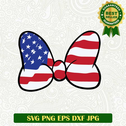Minnie bow american SVG, Disney tie bow SVG, Minnie tie bow SVG cut file cricut
