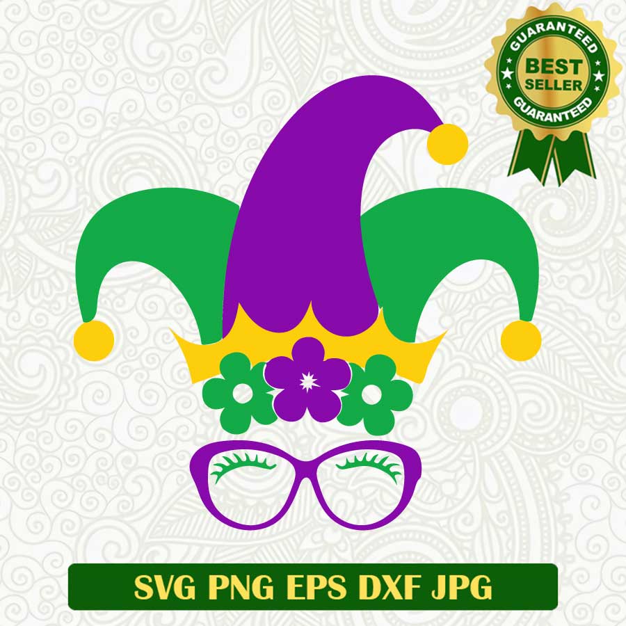 Mardi Gras face glass SVG, Fat Tuesday SVG, Fleur De Lis SVG