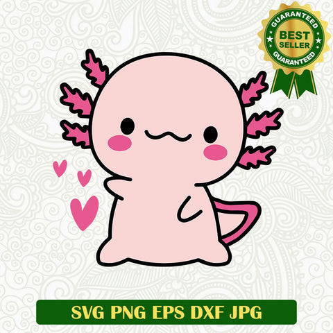 Baby Axolotl SVG, Axolotl SVG, Axolotl cute heart SVG