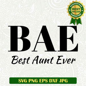 Best aunt ever SVG, BAE Aunt SVG, Aunt funny quote SVG