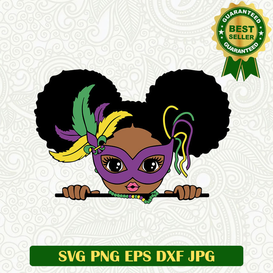 Mardi Gras Black Girl SVG, Mardi gras Mask SVG, Mardi Gras SVG file