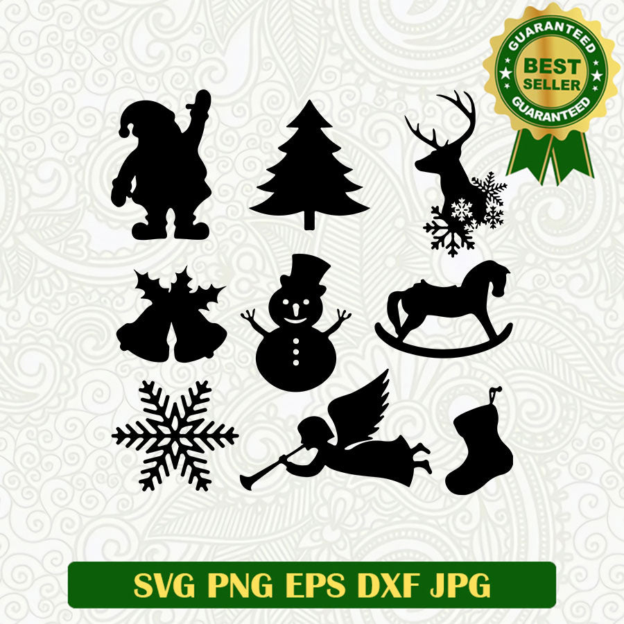 Christmas icon bundle SVG, Christmas holiday snowman SVG, Christmas SVG cut file