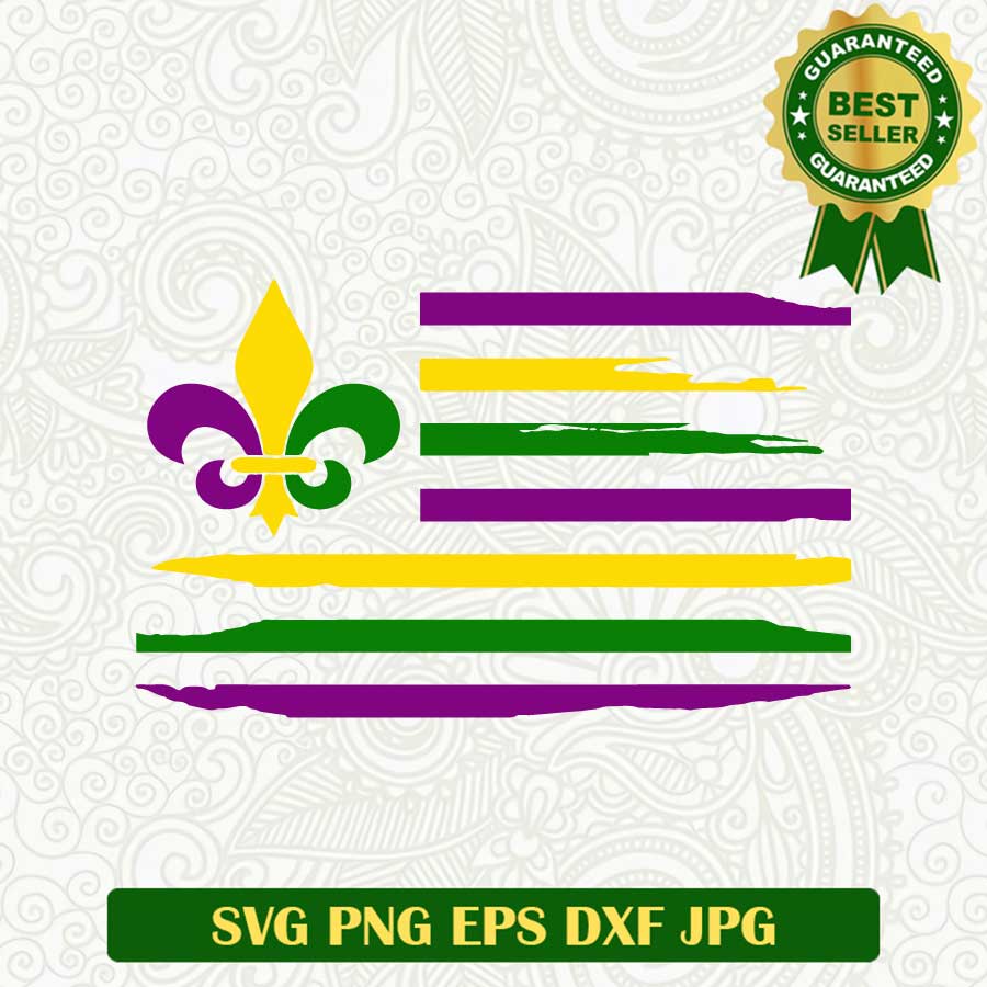 Mardi Gras american flag SVG, Fat Tuesday SVG, Fleur De Lis SVG, Mardi gras SVG