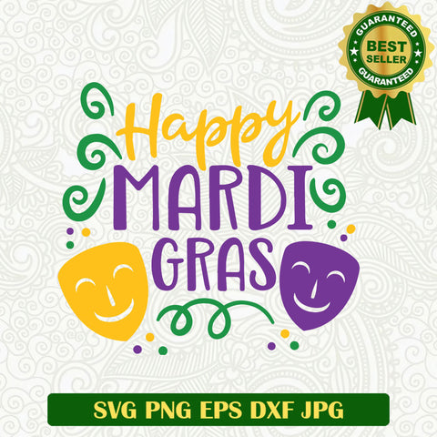 Happy Mardi Gras SVG, Mardi gras Mask SVG, Mardi Gras holiday SVG