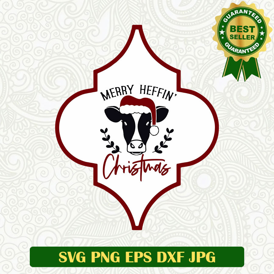 Merry heffin christmas SVG, Heifer christmas SVG, Heifer santa claus SVG