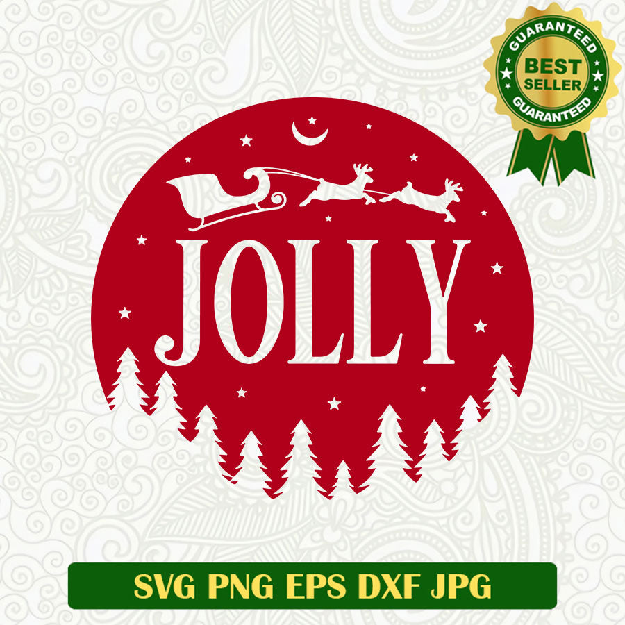 Jolly Christmas scene SVG, Holiday christmas SVG files, Jolly christmas SVG