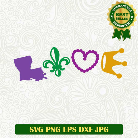 Love mardi gras SVG, Fat Tuesday SVG, Fleur De Lis SVG, Mardi gras SVG