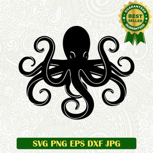 Octopus silhouette SVG, Octopus SVG files, Animals sea SVG