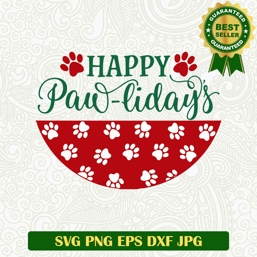 Happy pawlidays SVG