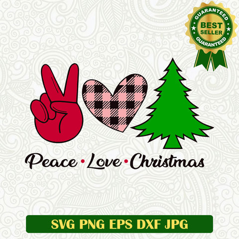 Peace love christmas SVG, Christmas tree SVG files, Christmas Holidays SVG