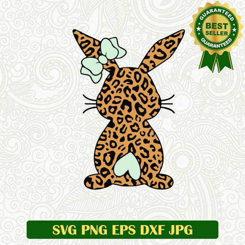 Cheetah print bunny easter SVG, Rabbit Leopard Easter SVG, Rabbit Cheetah print SVG PNG cut file