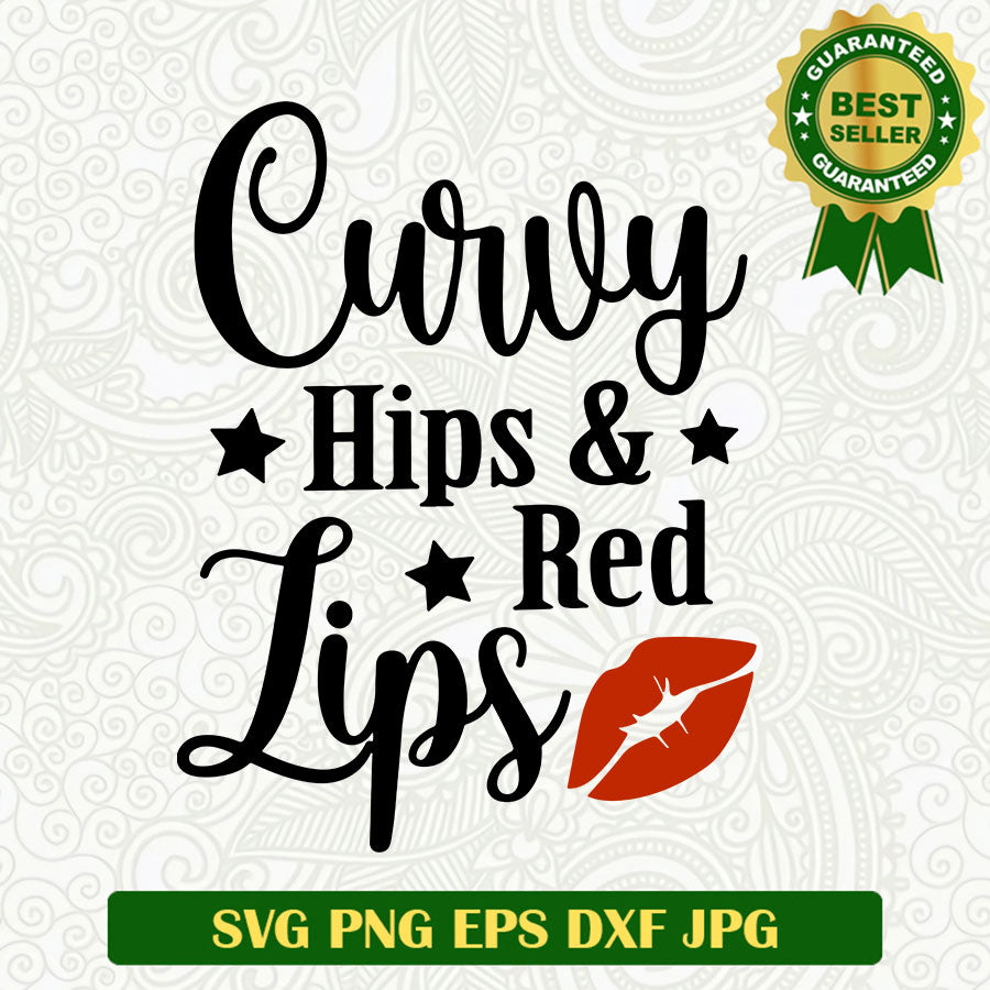 Curvy hips and red lips SVG, Curvy woman SVG, Black woman SVG