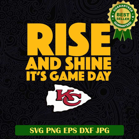 Rise and shine it's game day SVG, Kansas City Chiefs footballs SVG, Chiefs SVG