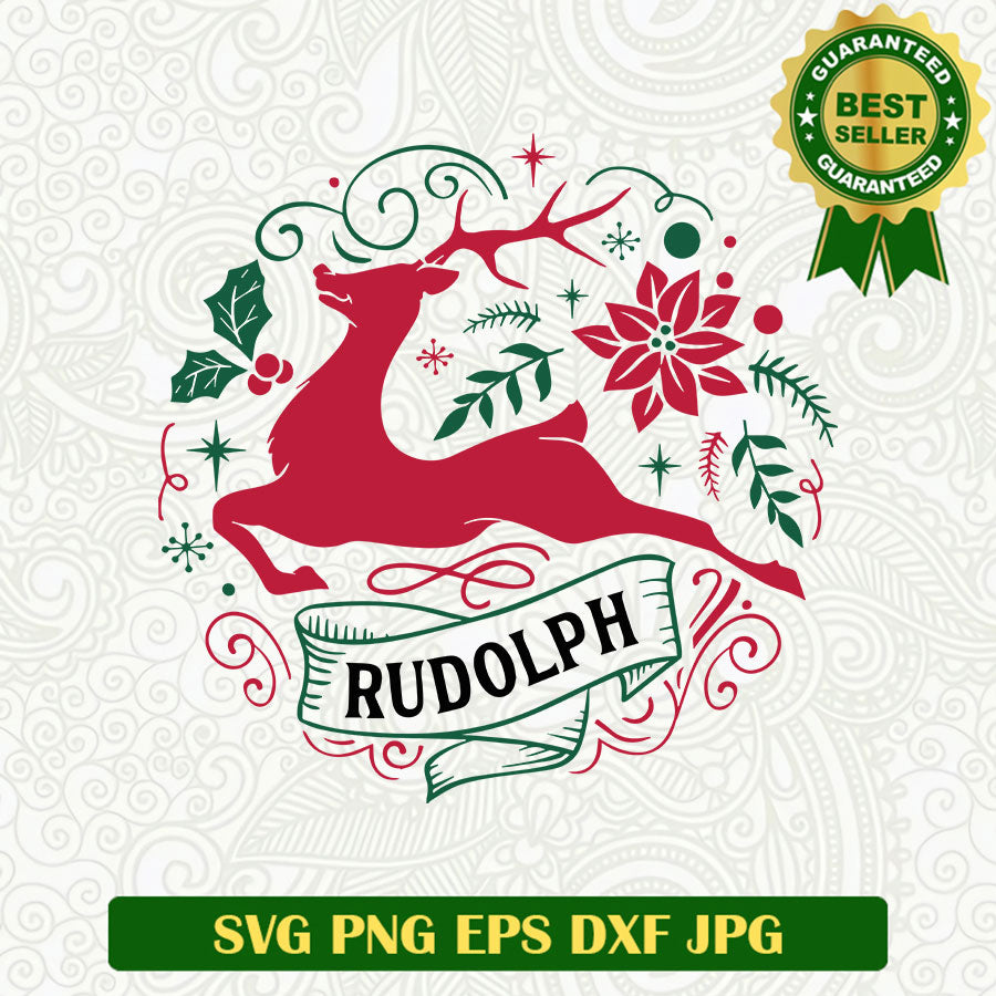 Rudolph christmas SVG, Noel holiday SVG, Reindeer rudolph SVG file ...