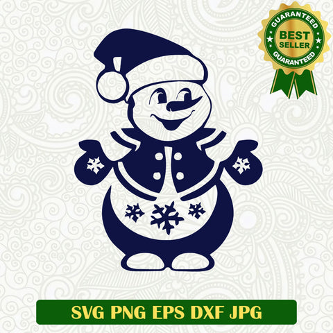 Snowman blue SVG, Snowman christmas SVG files, Winter holiday SVG