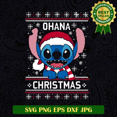 Ohana christmas stitch ugly sweater SVG, Stitch disney christmas SVG files, christmas Ugly sweater SVG
