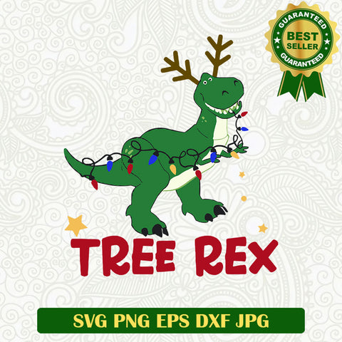 Tree rex toy story SVG, T rex christmas light SVG files, T rex Christmas funny SVG