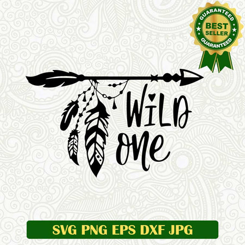 Wild one boho arrow SVG, Bohemian SVG, Hippie soul arrow SVG PNG cut file